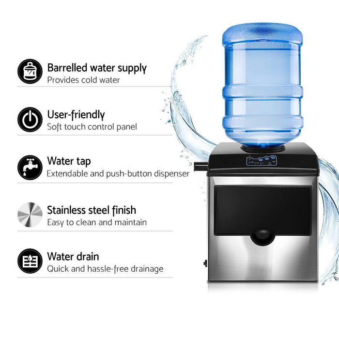 Bostin Life 2 In 1 Portable Commercial Ice Cube Maker Machine Water Dispenser Dropshipzone
