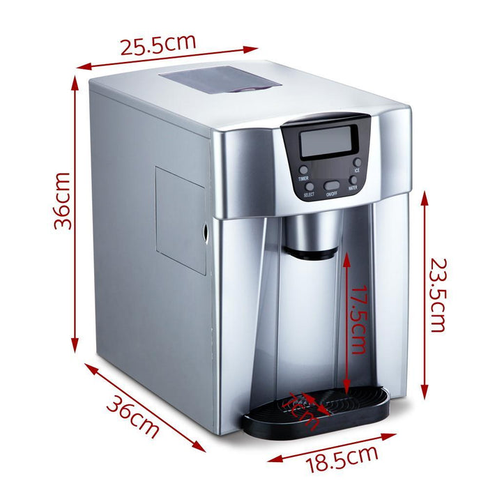 Bostin Life 2L Portable Ice Cube Maker & Water Dispenser - Silver Appliances > Kitchen