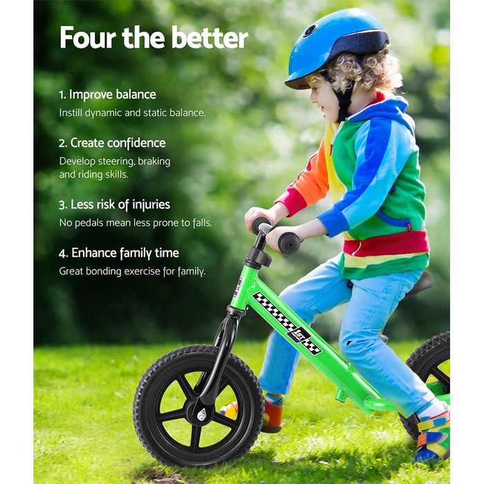 Bostin Life Kids Balance Bike Ride On Toys Push Bicycle Wheels Toddler Baby 12 Bikes Green & >