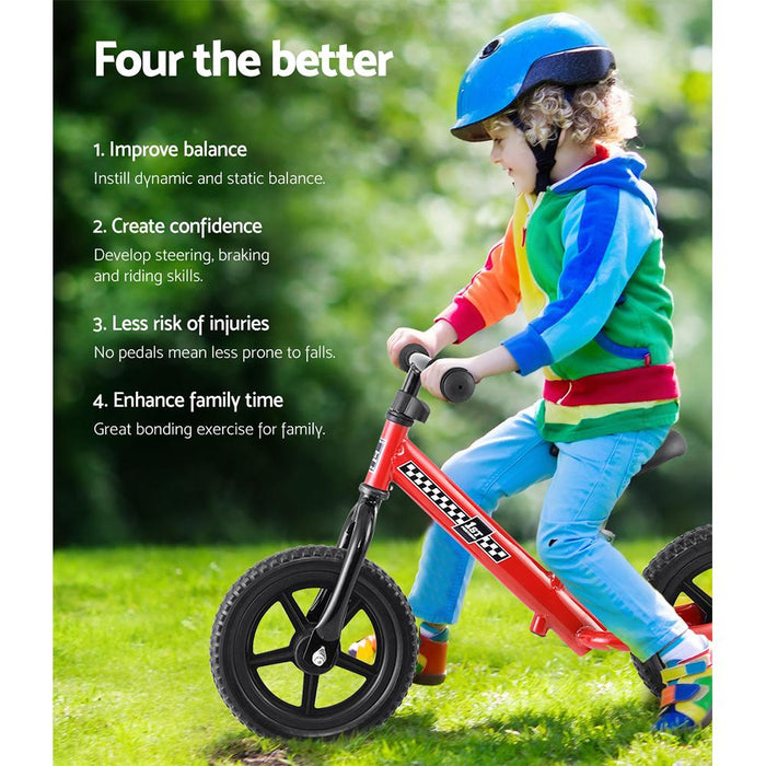 Bostin Life Kids Balance Bike Ride On Toys Push Bicycle Wheels Toddler Baby 12 Bikes Red & >