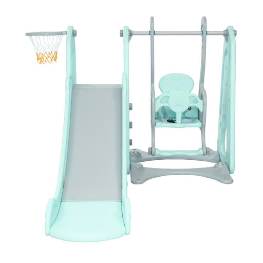 Keezi Swing And Slide Play Centre Kids Slide Outdoor Indoor Playground Basketball Hoop Toddler Play
