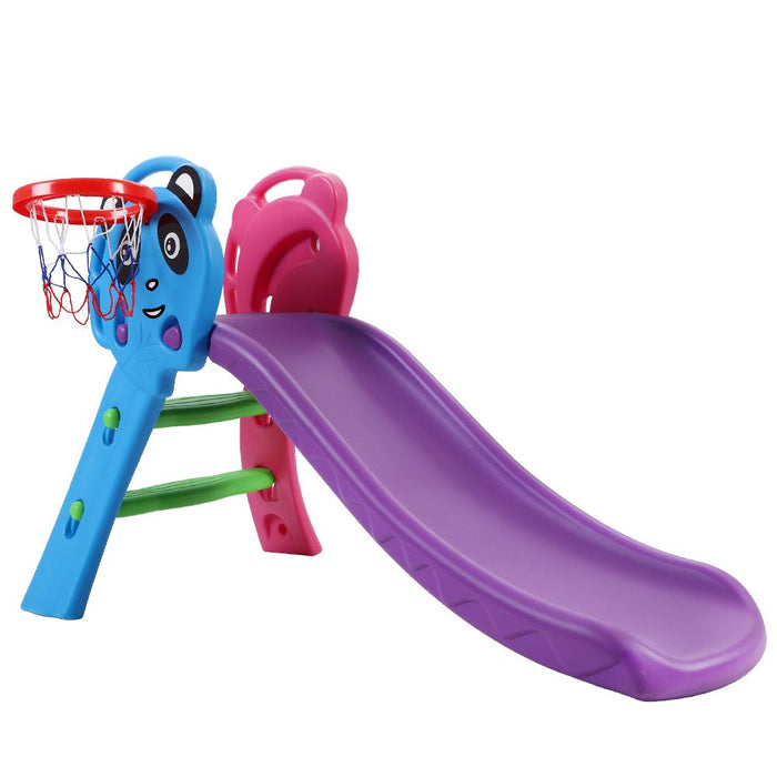 Bostin Life Keezi Kids Slide With Basketball Hoop Outdoor Indoor Playground Toddler Play Baby & >