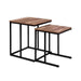 Artiss Coffee Table Nesting Side Tables Wooden Rustic Vintage Metal Frame Furniture > Living Room