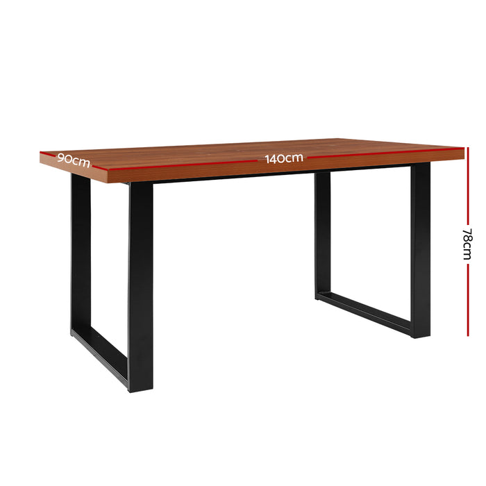 Industrial Style 6 Seater Dining Table - Oak and Black