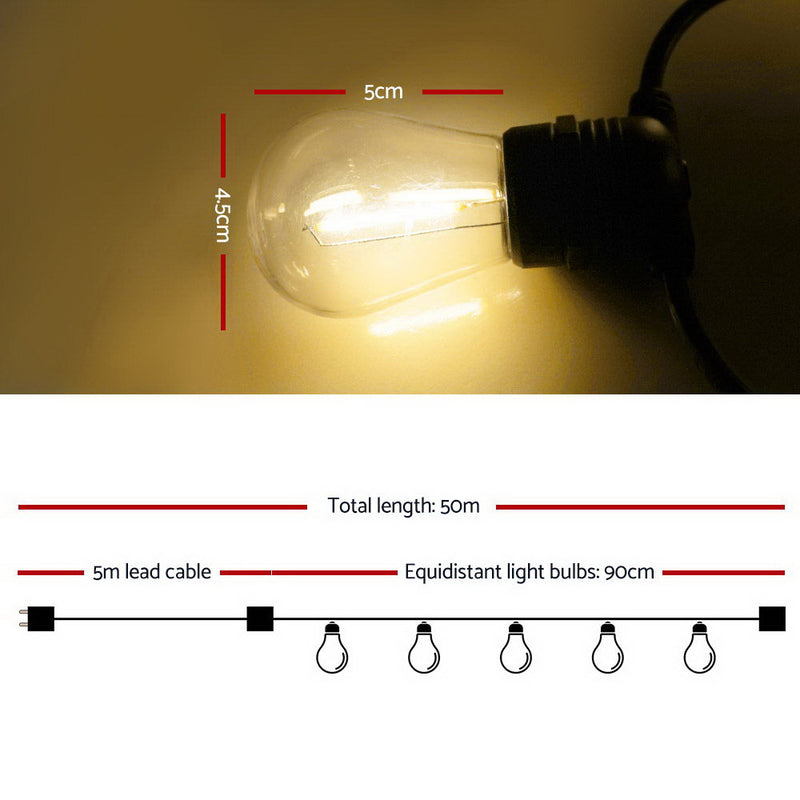 50 LED Festoon String Lights Wedding Christmas Outdoor S14