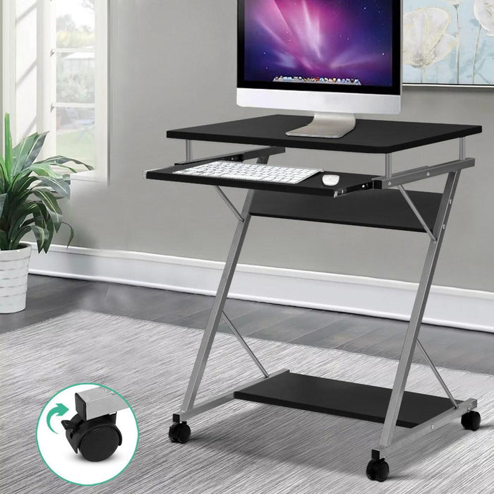 Artiss Metal Pull Out Table Desk - Black Furniture > Office