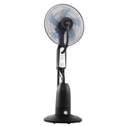 Bostin Life Devanti Mist Fan Pedestal Fans Cool Water Spray Timer Remote 5 Blades Black And Silver