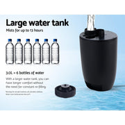 Bostin Life Devanti Mist Fan Pedestal Fans Cool Water Spray Timer Remote 5 Blades Black And Silver
