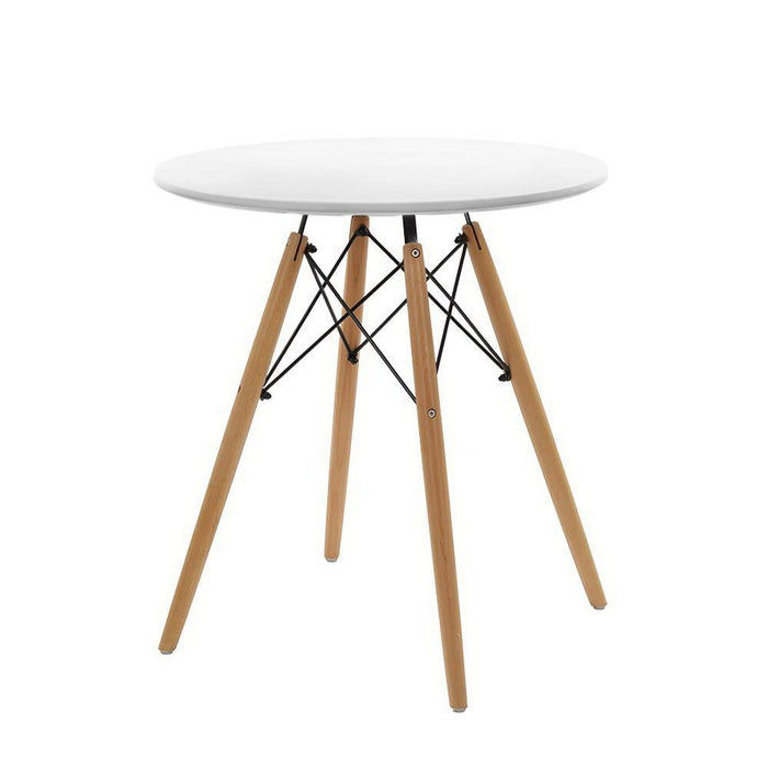 Bostin Life Round Dining Table 4 Seater 60Cm White Cafe Kitchen Retro Timber Wood Mdf Tables