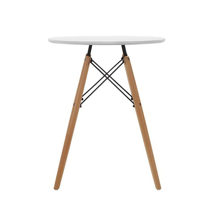 Bostin Life Round Dining Table 4 Seater 60Cm White Cafe Kitchen Retro Timber Wood Mdf Tables