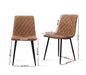 Artiss Dining Chairs Replica Kitchen Chair Pu Leather Padded Retro Iron Legs X2 Furniture >