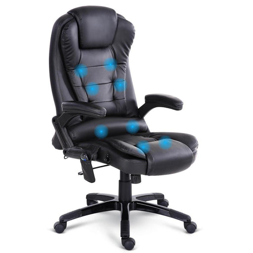 Bostin Life Pu Leather 8 Point Massage Chair - Black Furniture > Office