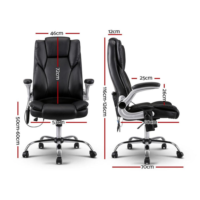 Bostin Life Pu Leather 8 Point Massage Chair - Black Furniture > Office
