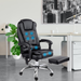 Bostin Life Pu Leather 8 Point Massage Chair With Foot Rest - Black Furniture > Office