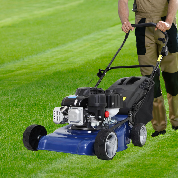 2-IN-1 17" 139cc 4 Stroke Petrol Push Lawnmower with Grass Catcher
