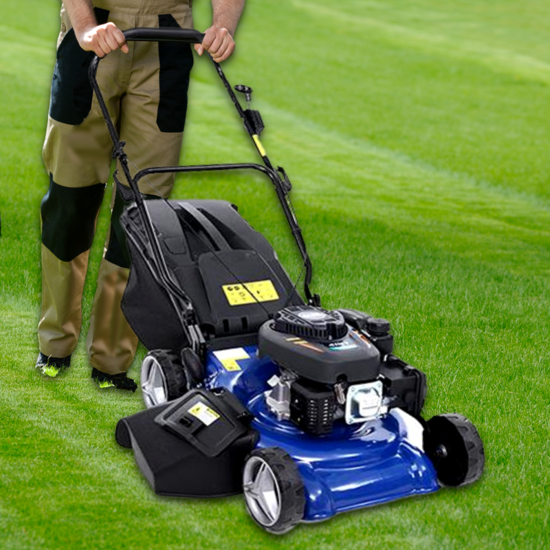 4-IN-1 19" 175cc 4 Stroke Petrol Push Lawnmower with Grass Catcher