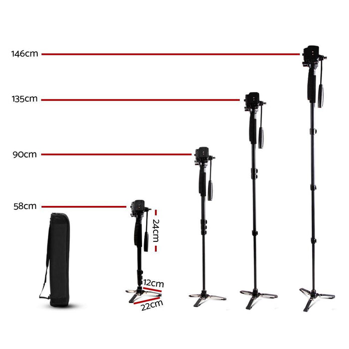 Weifeng Extendable Portable Camera Monopod Tripod - Black Audio & Video > Photography