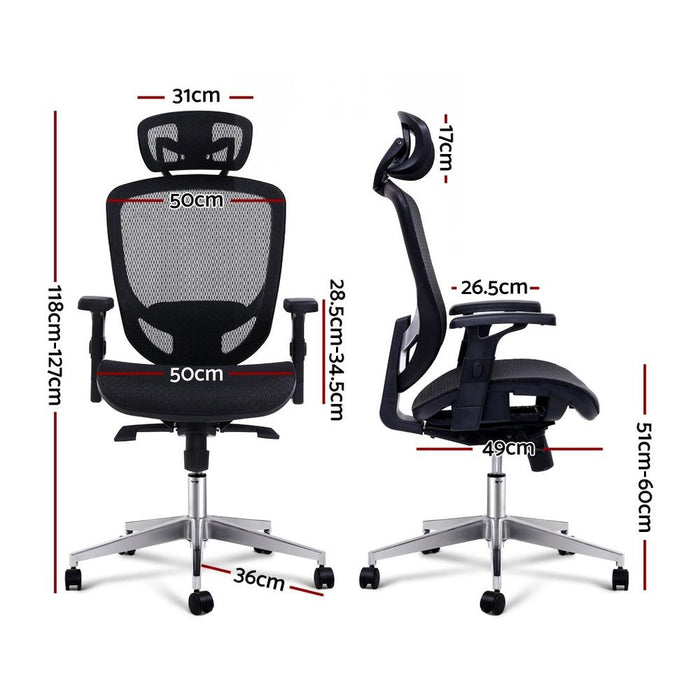 Artiss Office Chair Gaming Computer Chairs Mesh Net Seating Black Furniture >