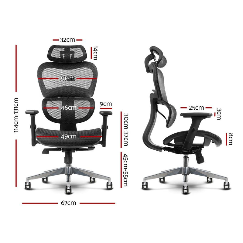 Executive Deluxe Office Mesh Chair Net High Back Home School Gaming Black Furniture >