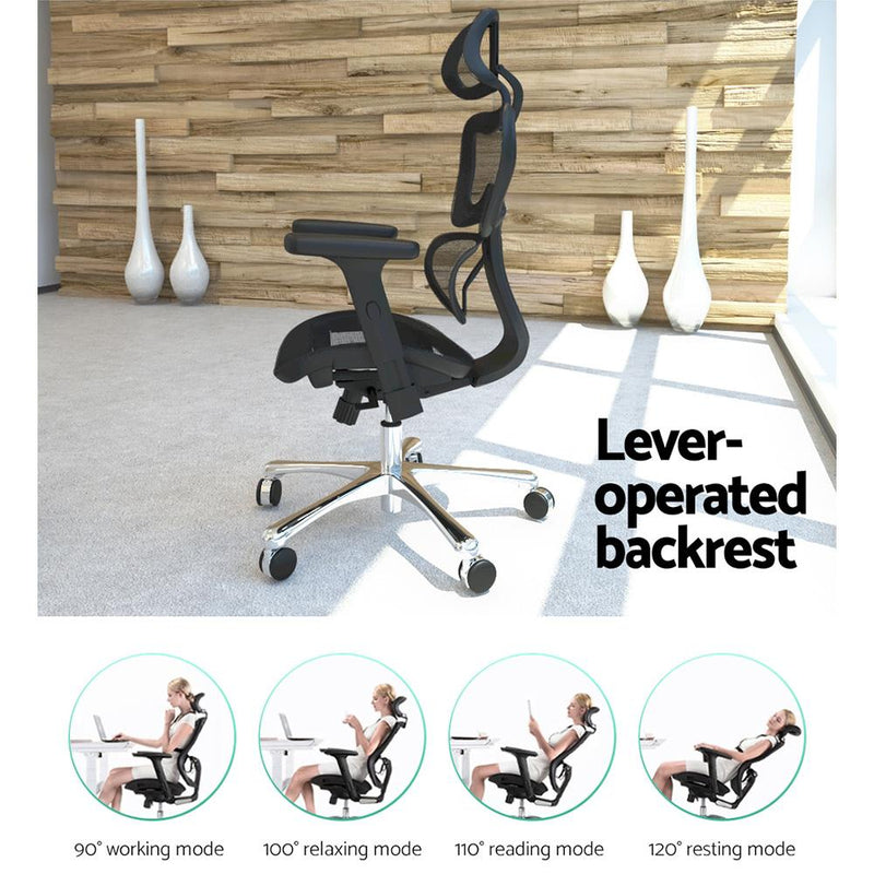 Executive Deluxe Office Mesh Chair Net High Back Home School Gaming Black Furniture >