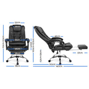 Bostin Life Pu Leather Reclining Chair With Footrest - Black Furniture > Office