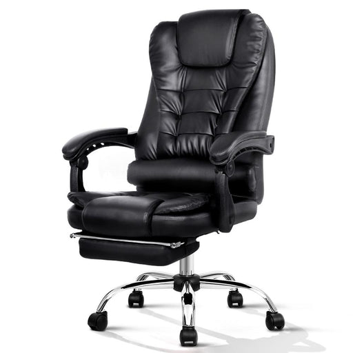 Bostin Life Pu Leather Reclining Chair With Footrest - Black Furniture > Office
