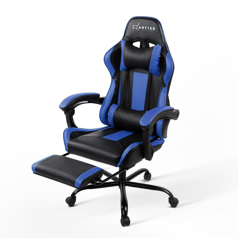 Bostin Life Racer Style Computer Gaming Office Chair - Black And Blue Furniture >