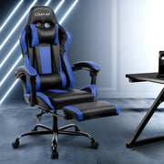Bostin Life Racer Style Computer Gaming Office Chair - Black And Blue Furniture >