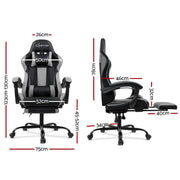 Bostin Life Racer Style Computer Gaming Office Chair - Black And Grey Furniture >