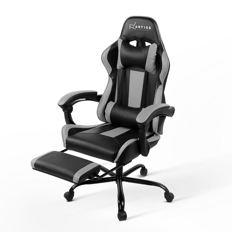 Bostin Life Racer Style Computer Gaming Office Chair - Black And Grey Furniture >
