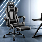 Bostin Life Racer Style Computer Gaming Office Chair - Black And Grey Furniture >