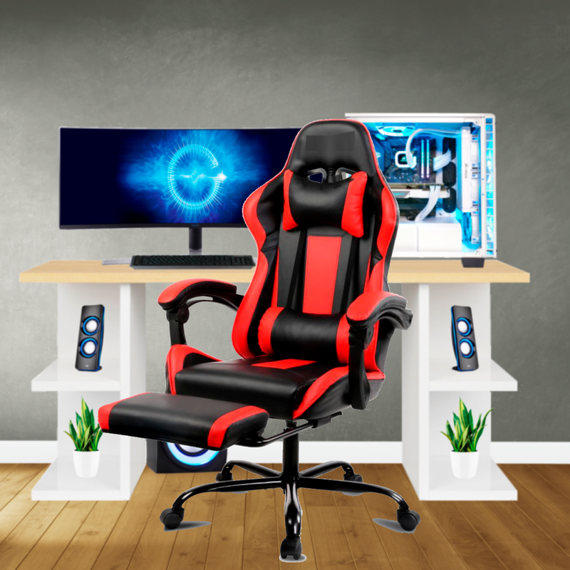 Bostin Life Racer Style Computer Gaming Office Chair - Black And Red Furniture >