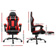 Bostin Life Racer Style Computer Gaming Office Chair - Black And Red Furniture >