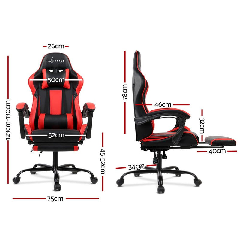 Bostin Life Racer Style Computer Gaming Office Chair - Black And Red Furniture >
