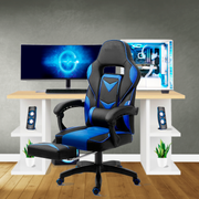 Bostin Life Racer Style Recliner Computer Gaming Office Chair - Black And Blue Furniture >