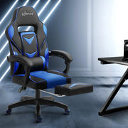 Bostin Life Racer Style Recliner Computer Gaming Office Chair - Black And Blue Furniture >