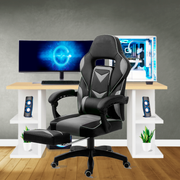 Bostin Life Racer Style Computer Gaming Office Chair - Black And Grey Furniture >