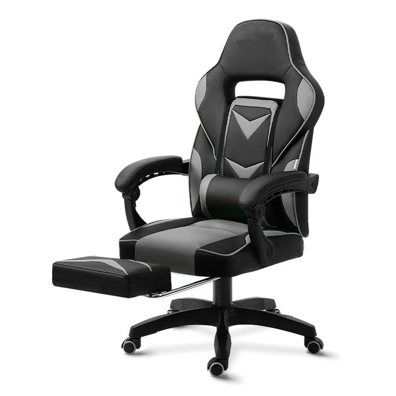 Bostin Life Racer Style Computer Gaming Office Chair - Black And Grey Furniture >
