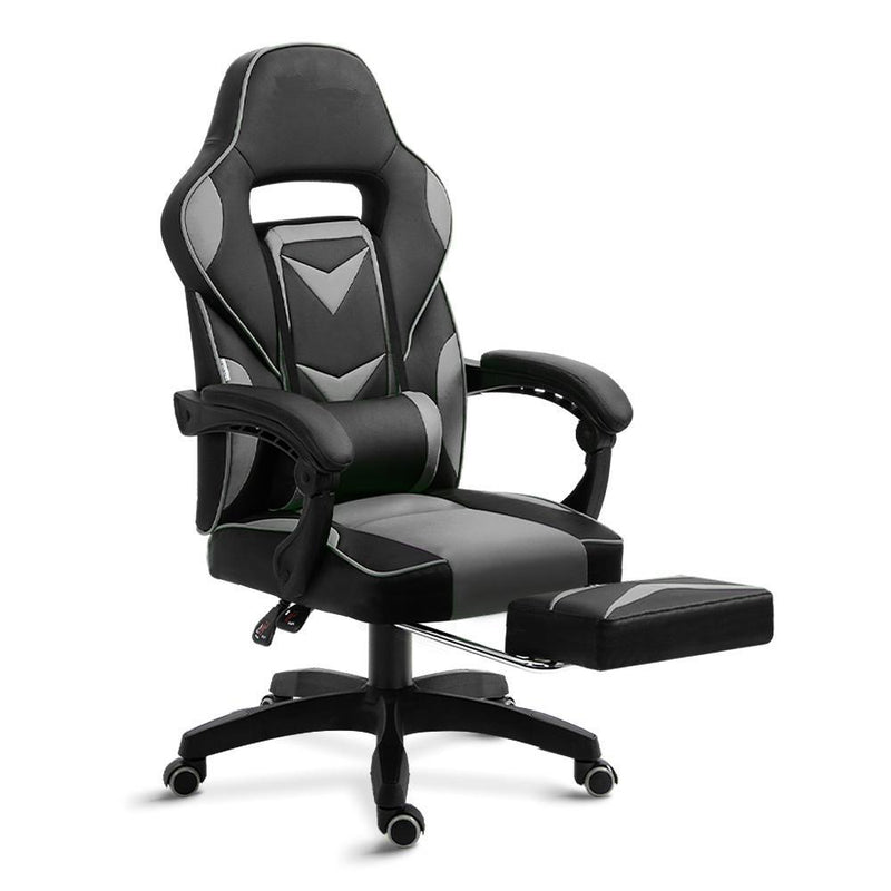 Bostin Life Racer Style Computer Gaming Office Chair - Black And Grey Furniture >
