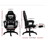 Bostin Life Racer Style Computer Gaming Office Chair - Black And Grey Furniture >