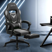 Bostin Life Racer Style Computer Gaming Office Chair - Black And Grey Furniture >