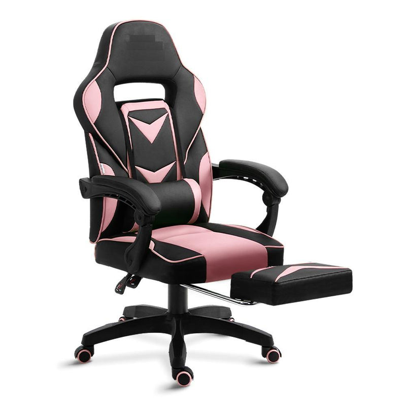 Bostin Life Racer Style Computer Gaming Office Chair - Black And Pink Furniture >