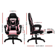 Bostin Life Racer Style Computer Gaming Office Chair - Black And Pink Furniture >