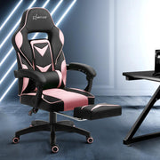 Bostin Life Racer Style Computer Gaming Office Chair - Black And Pink Furniture >