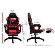 Bostin Life Racer Style Computer Gaming Office Chair - Black And Red Furniture >