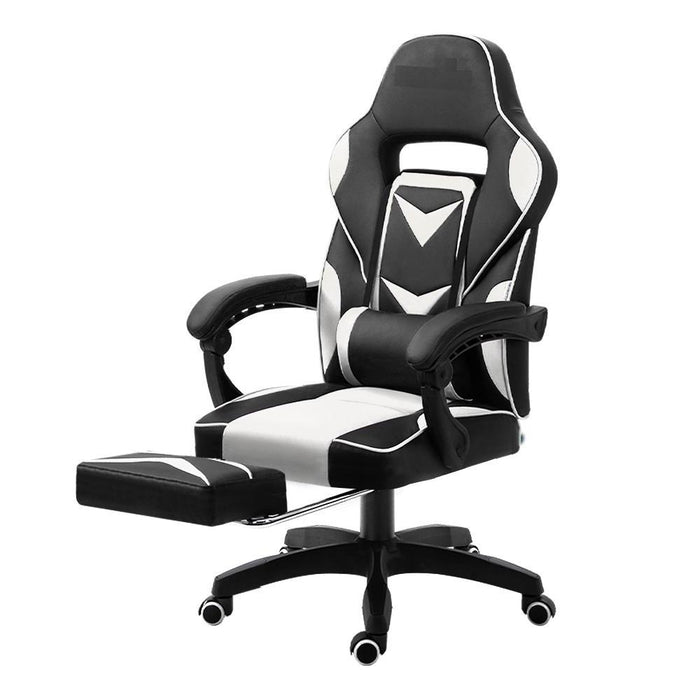Bostin Life Racer Style Computer Gaming Office Chair - Black And White Furniture >