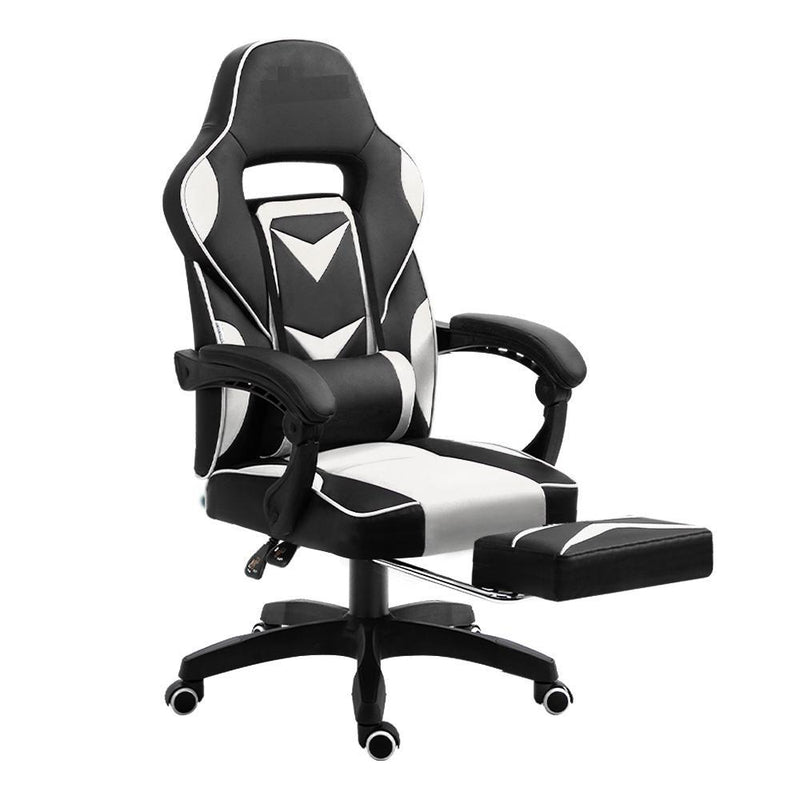 Bostin Life Racer Style Computer Gaming Office Chair - Black And White Furniture >