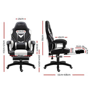 Bostin Life Racer Style Computer Gaming Office Chair - Black And White Furniture >
