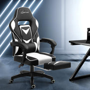 Bostin Life Racer Style Computer Gaming Office Chair - Black And White Furniture >