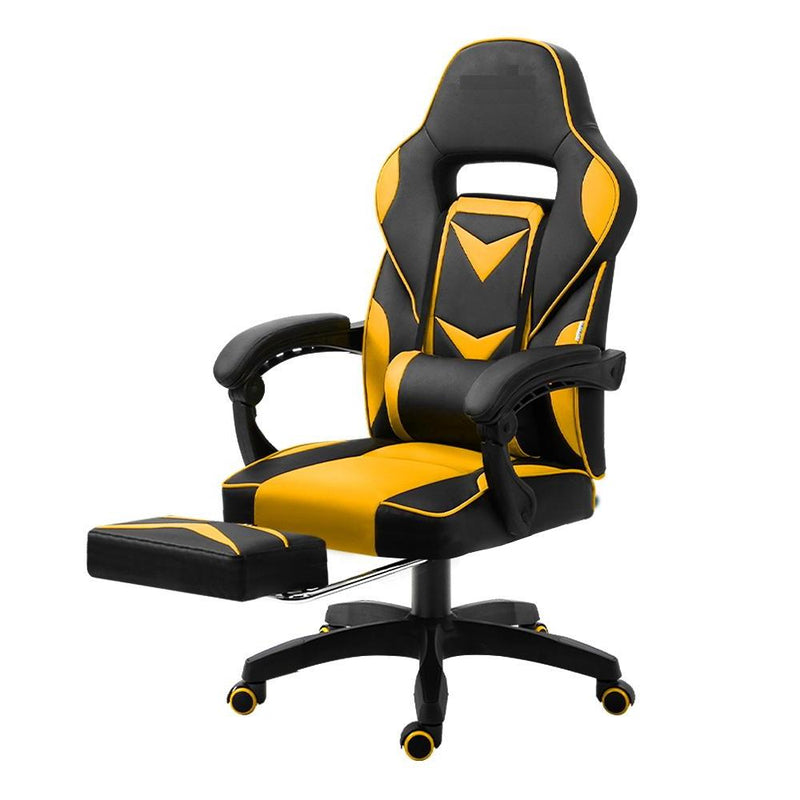 Bostin Life Racer Style Computer Gaming Office Chair - Black And Yellow Furniture >
